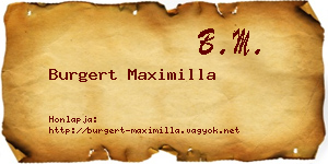 Burgert Maximilla névjegykártya
